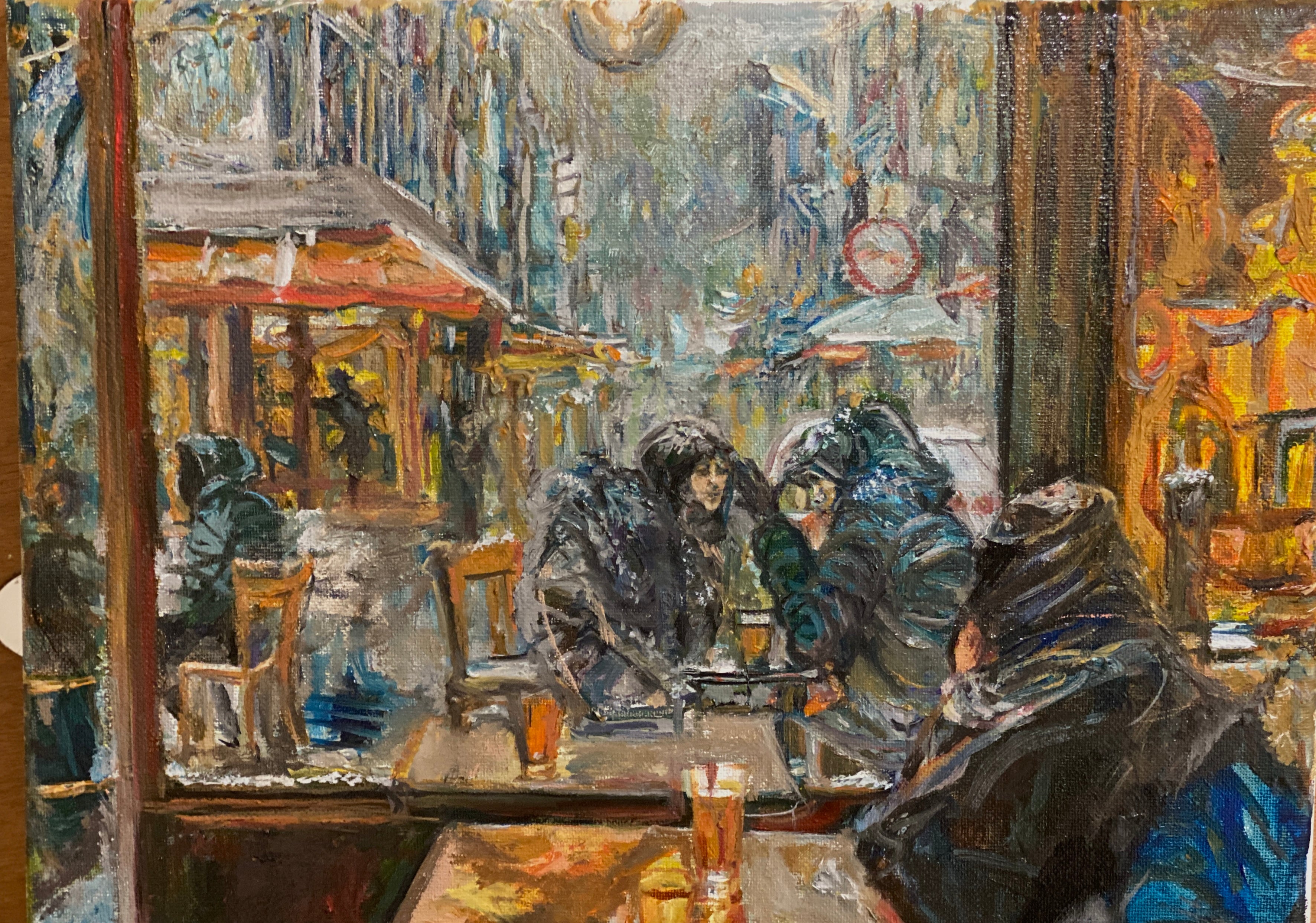 Bar Conversation in the Snow | Paris