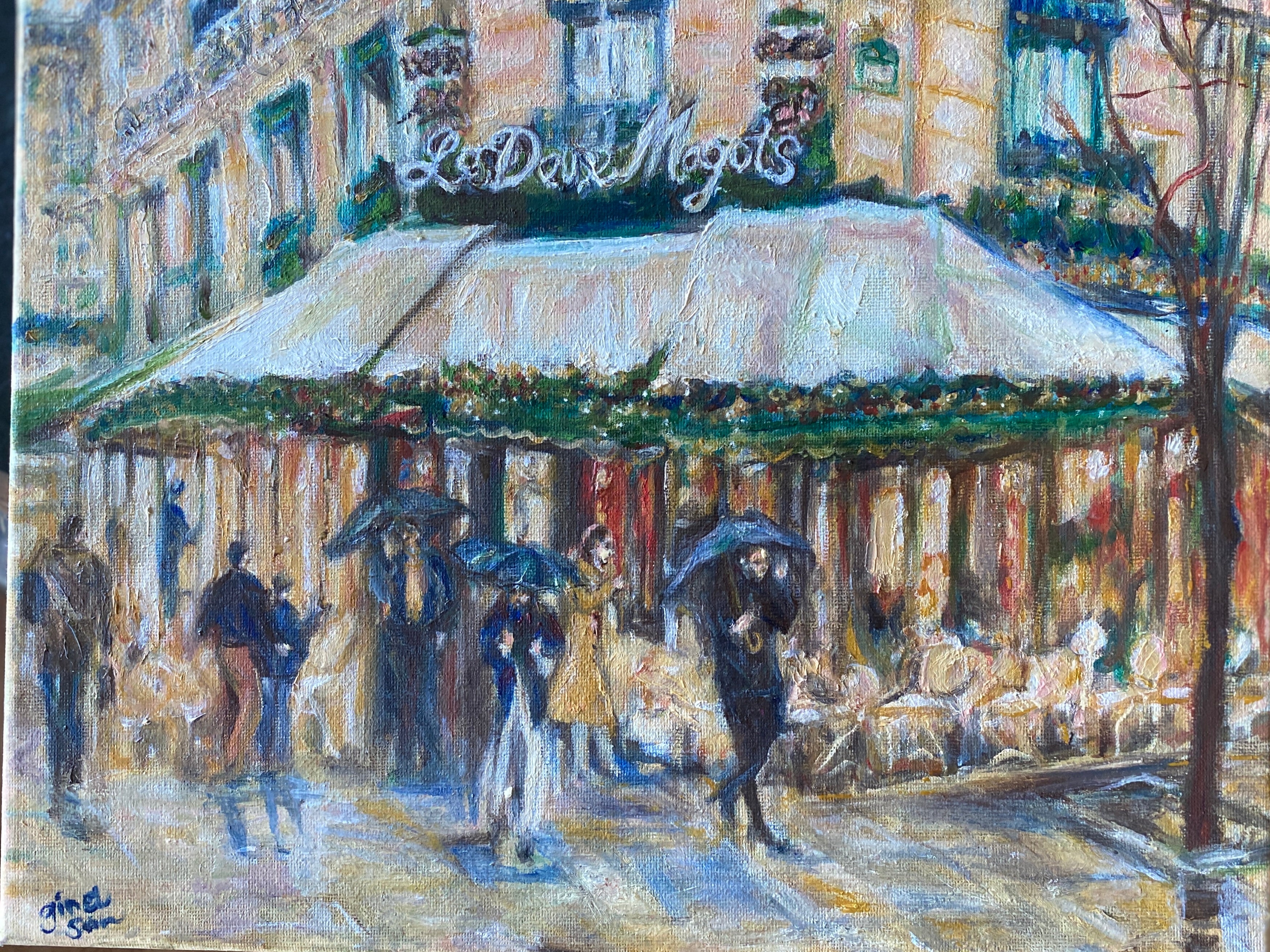 Cafe des Deux Magots Rainy Day SOLD
