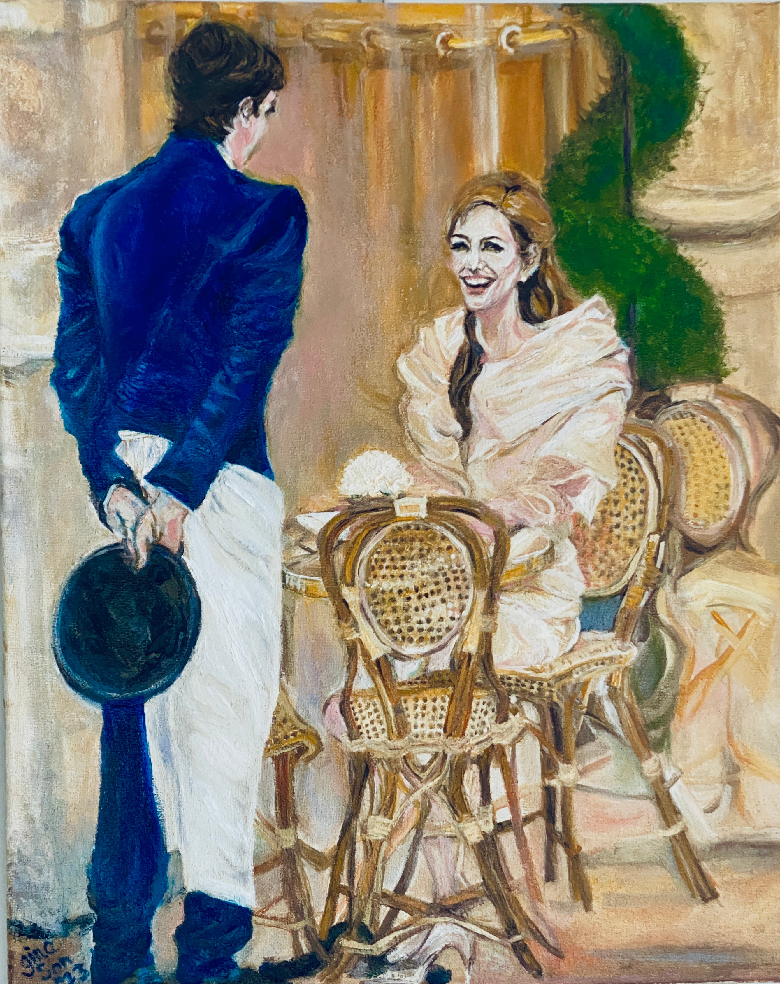 Le Café Nemours –Jolie Charmed by a Garçon