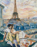 Lovers on a Parisian Rooftop SOLD