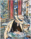 NIKKI (日記) 일기 Diary Writing in a Cafe, Paris (SOLD)